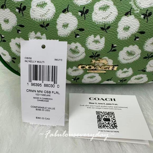 Coach Carmen Mini Crossbody Bag With Floral Print Kelly Multi CBI58 NWT - Picture 6 of 11